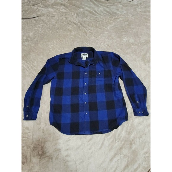 Old Mill mens Blue flannel long sleeve button down 80/20% cotton shirt size xl - Picture 1 of 4
